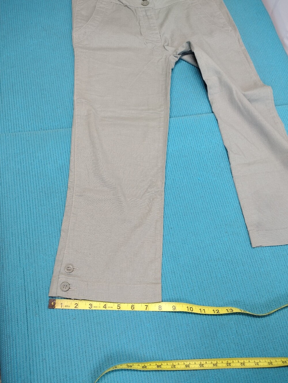 NEW Tulle Los Angeles Capri Linen Blend Pants Cropped Low Rise  - 6 - Picture 3 of 9